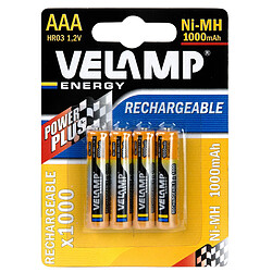 VELAMP 4 piles rechargeables ni-mh aaa1000 mAh