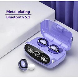 Chrono TWS Casque Bluetooth M32 Mini Casque Sans Fil Bluetooth 5.1 Casque Sport Portable Boîte De Charge Casque-Violet