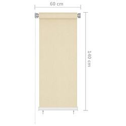 vidaXL Store roulant d'extérieur Crème 60x140 cm PEHD pas cher