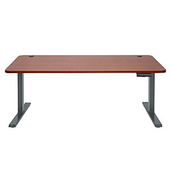 Decoshop26 Bureau table d'ordinateur réglable en hauteur électriquement 160 x 80 cm HDF acier gris anthracite 04_0006048