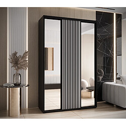 Abiks Meble Armoire SAPPORO 2 À Portes Coulissantes 205,2/160/45 3 Portes (Noir/Blanc)