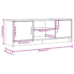 vidaXL Meuble TV chêne sonoma 102x30x37,5 cm bois d'ingénierie pas cher