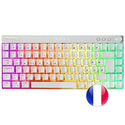 Mars Gaming MKCLOUDWBFR clavier USB + Bluetooth AZERTY Français Blanc