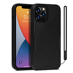 Coque en TPU + PU détachable 2-en-1 antidérapant, avec sangle noir pour votre Apple iPhone 12/12 Pro 6.1 pouces