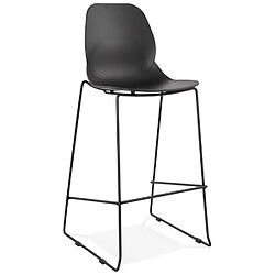 Alterego Tabouret de bar design 'BERLIN' noir empilable style industriel