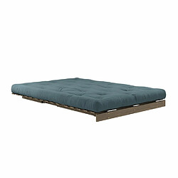 Avis Inside 75 Canapé convertible futon ROOTS pin carob brown matelas petrol blue couchage 140x200 cm