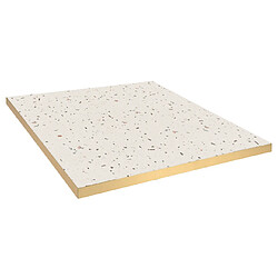 Restootab Plateau 70x70 decor terrazzo cassata chants laiton 