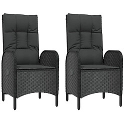 Maison Chic Mobilier à dîner 5 pcs de jardin avec coussins - Ensemble table et chaises d'extérieur - Salon/Mobilier de jardin classique Noir Résine tressée -MN28978 pas cher