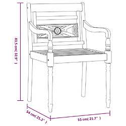 vidaXL Chaises Batavia lot de 8 blanc bois de teck solide délavé pas cher