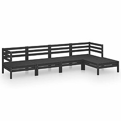 Maison Chic Salon de jardin 5 pcs - Table et chaises d'extérieur - Mobilier/Meubles de jardin Moderne Bois de pin massif Noir -MN94987