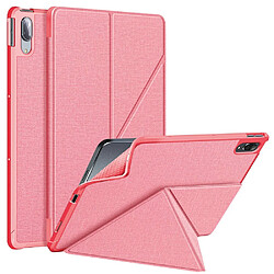 Etui en PU Sommeil/Réveil avec support origami rose pour votre Lenovo Tab P11 Pro J716/TB-J706F