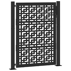 vidaXL Portail de jardin noir 105x130 cm acier conception croisée