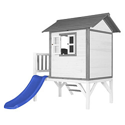 Avis AXI Maison Enfant Beach Lodge XL en BLANC avec Toboggan Bleu | Maison de Jeux en Bois FFC pour Les Enfants | Maisonnette / Cabane en Bois