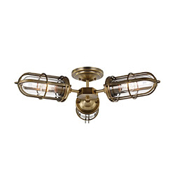 Elstead Lighting Plafonnier Salle de bains Feiss Verre transparent,acier Laiton antique foncé