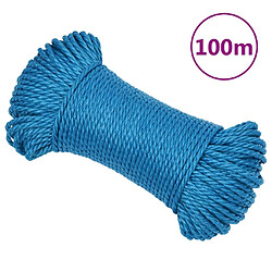 vidaXL Corde de travail Bleu 3 mm 100 m Polypropylène