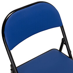 Chaise visiteur / Chaise de conférence / Pliante TUDELA Similicuir Bleu hjh OFFICE pas cher