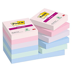 Notes couleurs Soulful Super Sticky Post-it 47,6 x 47,6 mm - bloc de 90 feuilles - Lot de 12