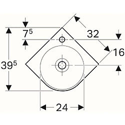 Acheter Lave main d'angle GEBERIT Renova Compact - 450x155x395 mm - 276132000