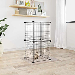 vidaXL Cage animaux de compagnie à 8 panneaux Noir 35x35 cm Acier