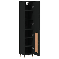 Avis vidaXL Buffet haut Noir 34,5x34x180 cm Bois d'ingénierie