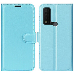 Etui en PU texture litchi avec support, bleu pour votre TCL 30 V 5G