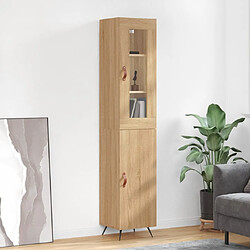 vidaXL Buffet haut Chêne sonoma 34,5x34x180 cm Bois d'ingénierie