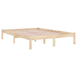 Maison Chic Lit adulte - Lit simple Cadre de lit,Structure du lit Contemporain Bois massif 200x200 cm -MN86792 pas cher