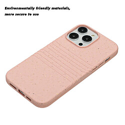 Coque en TPU + paille de blé entièrement biodégradable pour votre iPhone 14 Pro Max - rose