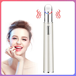 Universal Masseur électrique pour les yeux Vibration anti-vieillissement Soin de la peau Stylo Masseur Lumière LED Thérapie Visage Bâton Enlèvement Poches pour les yeux | Appareil de beauté pour la maison (argent)