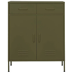 vidaXL Armoire de rangement Vert olive 80x35x101,5 cm Acier