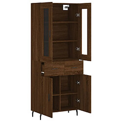 Avis vidaXL Buffet haut Chêne marron 69,5x34x180 cm Bois d'ingénierie