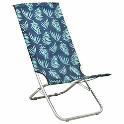 Maison Chic Lot de 2 Chaises de plage pliables | Chaises Relax d'extérieur Motif de feuilles Tissu -GKD69283