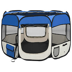 Avis Helloshop26 Parc pour chiens pliable avec sac de transport bleu 90 x 90 x 58 cm 02_0001733