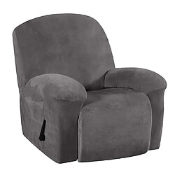 Housse De Canapé Inclinable En Velours élastique Housse De Fauteuil Antidérapante Gris