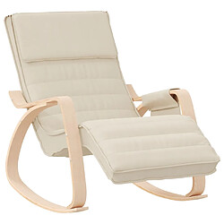 vidaXL Chaise à bascule Crème Tissu