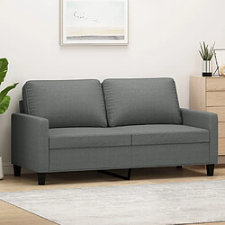 Maison Chic Canapé à 2 places,Sofa de Salon,Canapé droit Gris foncé 140 cm Tissu -GKD220510