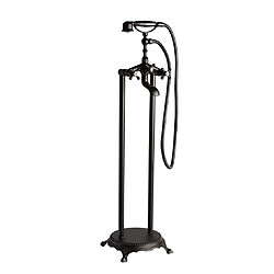 Kiamami Valentina ROBINET DE BAIGNOIRE AUTOPORTANTE NOIR MAT DE STYLE RÉTRO