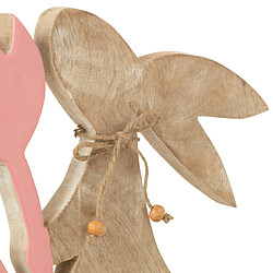 JOLIPA Figurine Lapin et tulipe en bois de rose