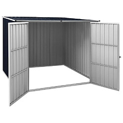 Helloshop26 Abri de jardin cabane cabanon maison de stockage remise extérieur hangar outils robuste 195 x 198 x 159 cm acier galvanisé anthracite 02_0022206