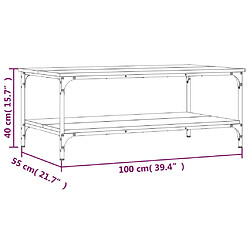 vidaXL Table basse chêne marron 100x55x40 cm bois d'ingénierie pas cher