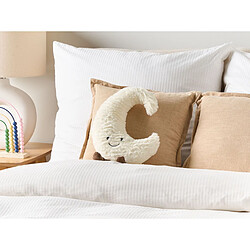 Beliani Coussin MOONLIGHTER 21 x 40 cm Unicolore Blanc cassé