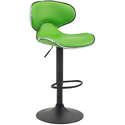 Decoshop26 Lot de 2 tabourets de bar design contemporain pieds en métal noir assise en synthétique vert 10_0000341