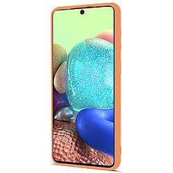 Coque en silicone anti-rayures avec porte-carte orange pour Samsung Galaxy A71 5G SM-A716