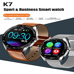 Wewoo Bracelet connecté K7 Écran couleur IPS de 1,3 pouces Smartwatch IP68 étancheBracelet de montre en métalRappel d'appel de soutien / Surveillance de la fréquence cardiaque / de la pression artérielle / du sommeil / Rappel de la sédentarité Argent