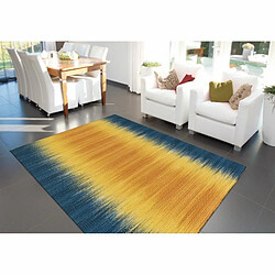 Paris Prix Tapis en Laine Fait Main Sunset 90x160cm Jaune & Bleu