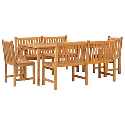 Avis Salle à dîner de jardin 5 pcs,Table et chaise à manger Bois de teck massif -MN54677