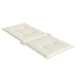 Acheter vidaXL Coussins de chaise à dossier haut lot de 2 crème mélangé tissu