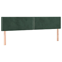 Acheter Maison Chic Tête de lit moderne à LED lumineuse pour chambre - Décoration de lit Vert foncé 160x5x78/88 cm Velours -MN24131