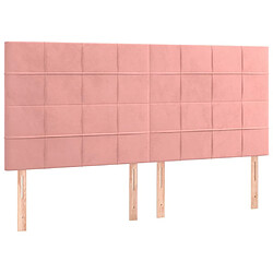 Maison Chic Lot de 4 Têtes de lit design pour chambre - Décoration de lit Rose 100x5x78/88 cm Velours -MN76182