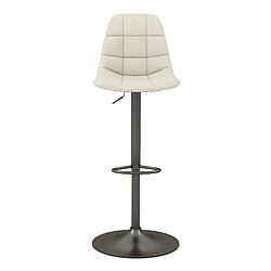 Moloo HENRIK-Tabouret de bar en tissu Coloris Lin et métal noir mat (x2) pas cher